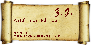 Zalányi Gábor névjegykártya